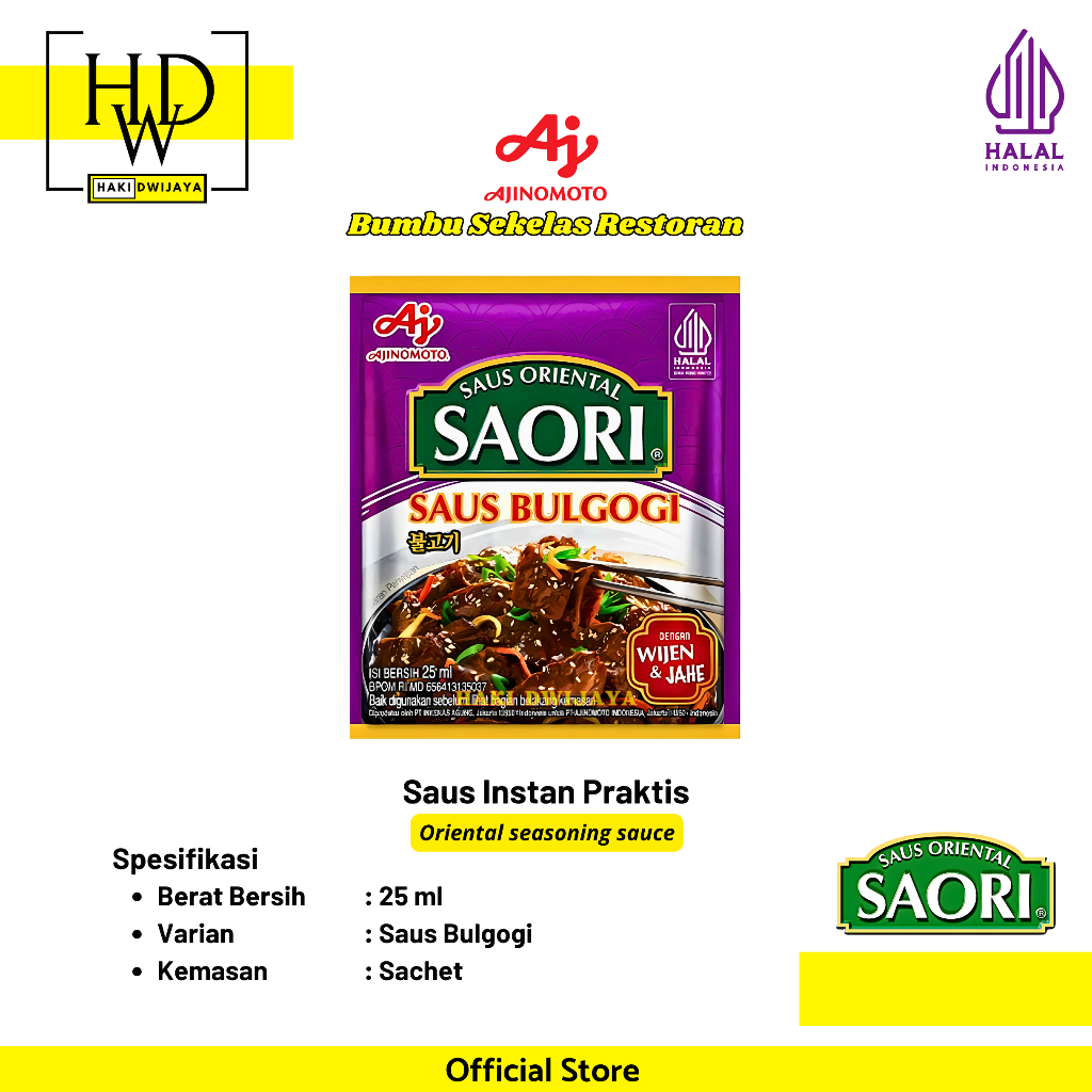 

[25ml] Saori Saus Bulgogi Sachet
