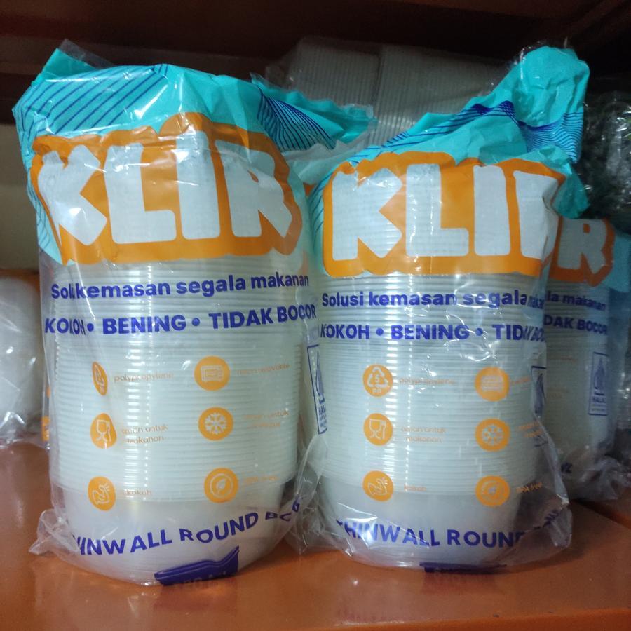 KLIR Thinwall Bowl bulat / Cup Pudding / Mangkok Plastik Bulat + TUTUP