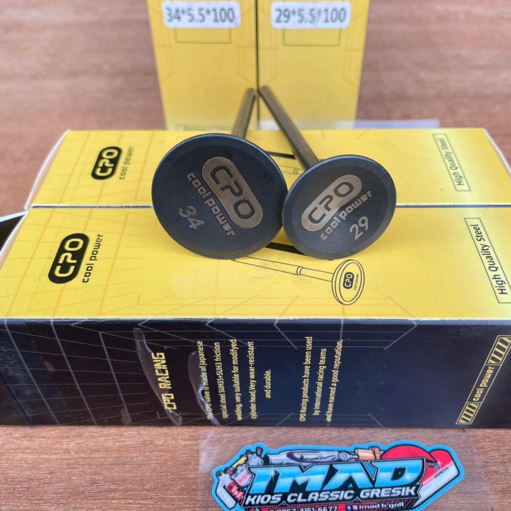 KLEP CPO RACING 34 29 TIGER BATANG 5.5MM KLEP TIGER BATANG 5,5 CPO HARD QUALITY