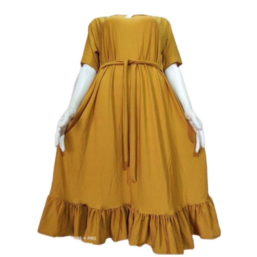 Daster Ruffle Polos Bahan Jersey Premium Murah Meriah