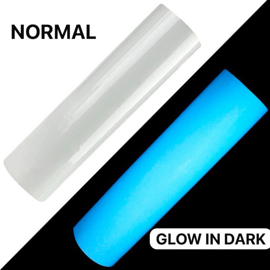 (KHUSUS ROLLAN)Polyflex glow in dark blue lebar 50 cm - polyflex Berkualitas - polyflex Termurah - p