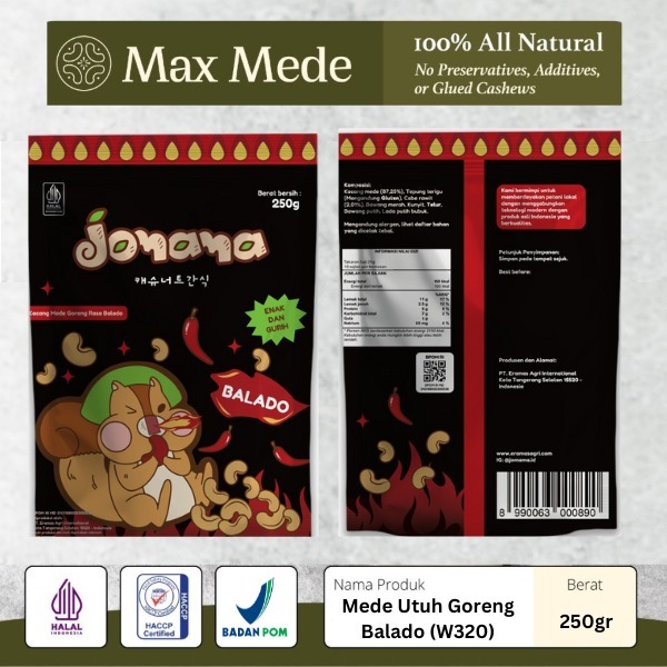 

Max Mede - Kacang Mede Utuh / Snack Mede Utuh Goreng Balado 250gr