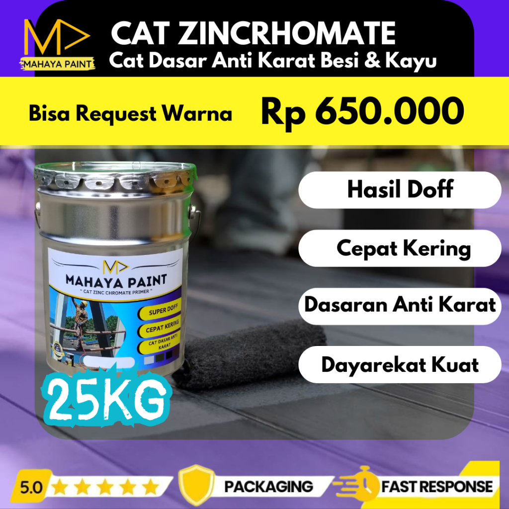 Cat Dasar Besi / Cat Zincrhomate Anti Karat 25kg Mahaya Paint