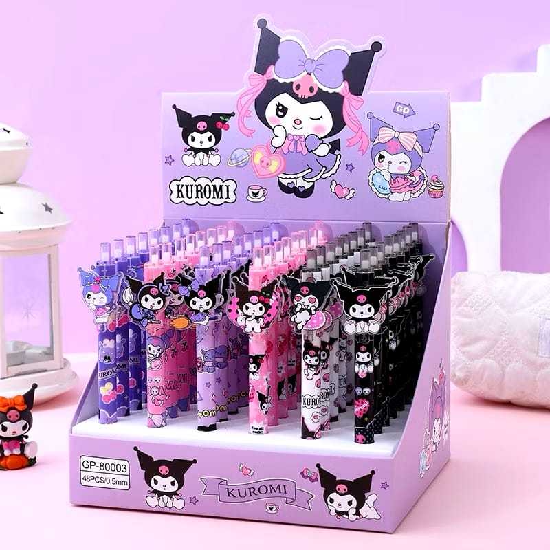 

Veiso_Pulpen Gel Cetek Akrilik Pena 0.5MM Motif Sanrio Kuromi GP-8003 - 1 Pcs/pen gel lucu motif karakter sanrio