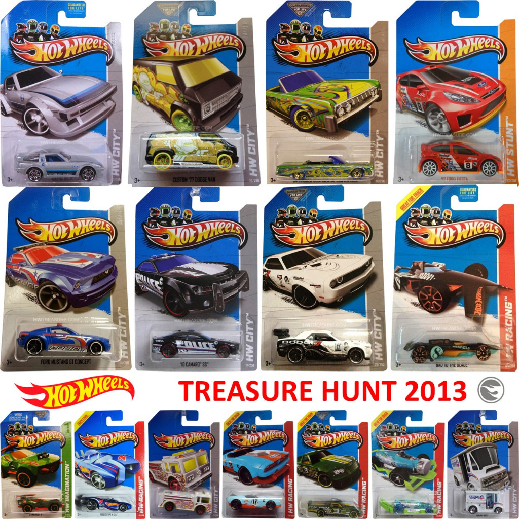 HOT WHEELS TREASURE HUNT TH REG 2013 LINCOLN CAMARO DODGE VAN MAZDA RX7 FORD FIESTA