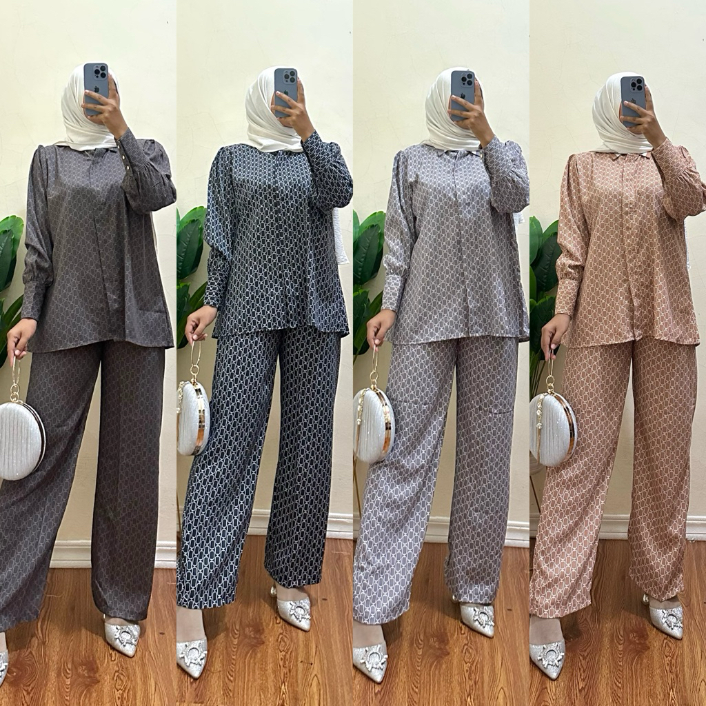 SETELAN BAJU WANITA PREMIUM SILK ARMANI REALPICT