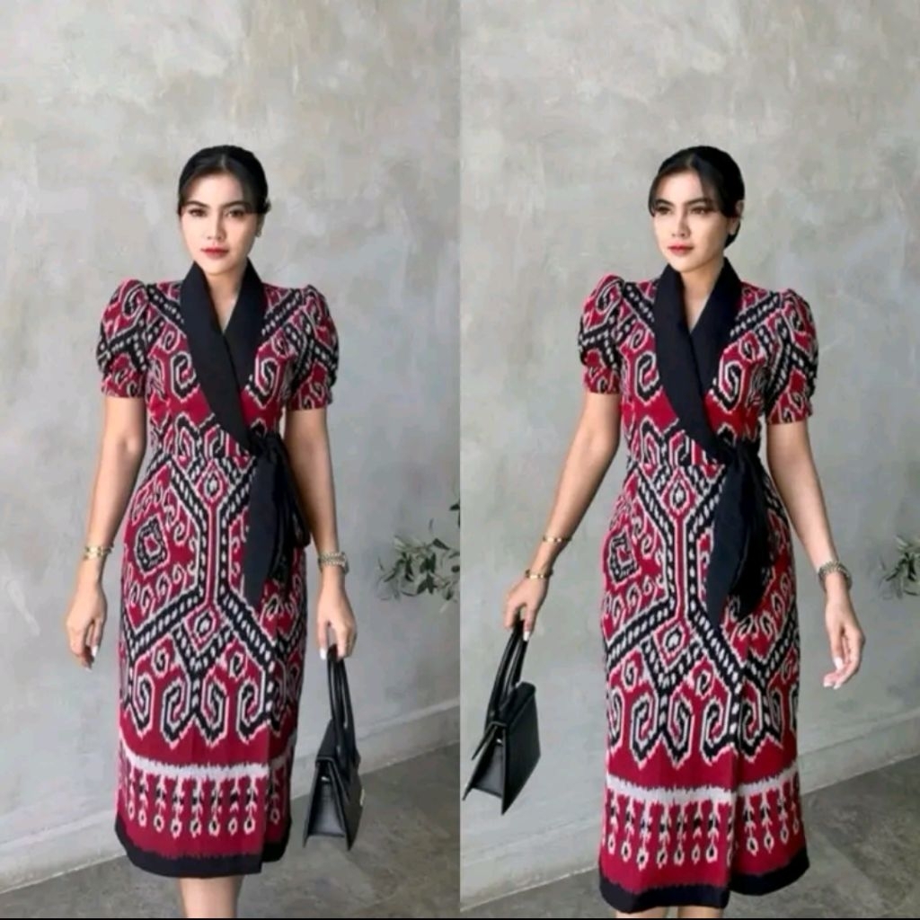 DRES ZIA Baju couple,Kondangan,Baju tenunTerbaru, kain tenun grade A, baju kantor pesta natal baju k