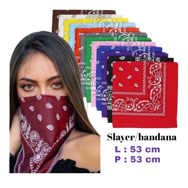 Sapu Tangan Multifungsi Slayer Batik Bandana,Slayer Kain,Scarf Hip Hop Scuare slayer  bandana