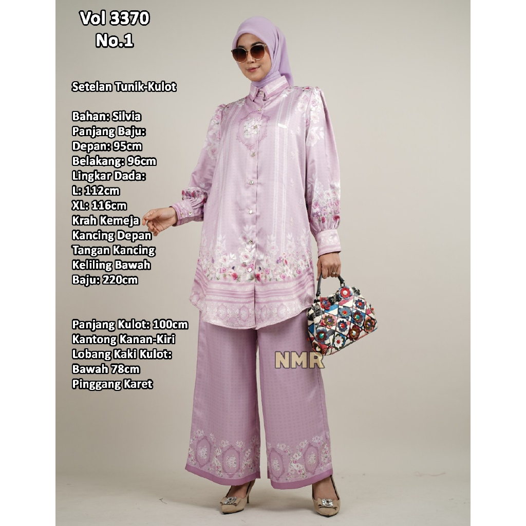 NMR by Namira setelan stelan tunik kulot motif etnik premium standar hingga jumbo