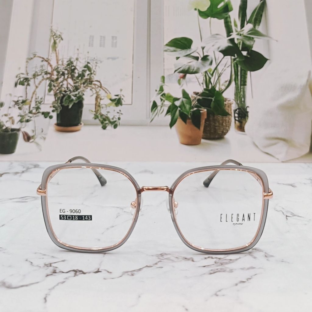 Kacamata Model Kotak Semi cat eye Kode Frame 9060