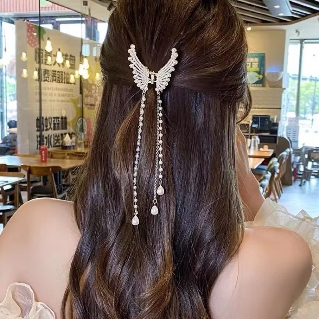 Jepit rambut jedai korea kupu kupu mutiara