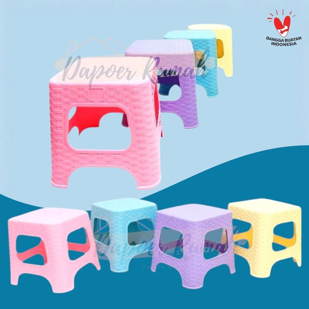 Dingklik Rotan 100% ORI/Dingklik Rotan Plastik/Bangku Anak Plastik