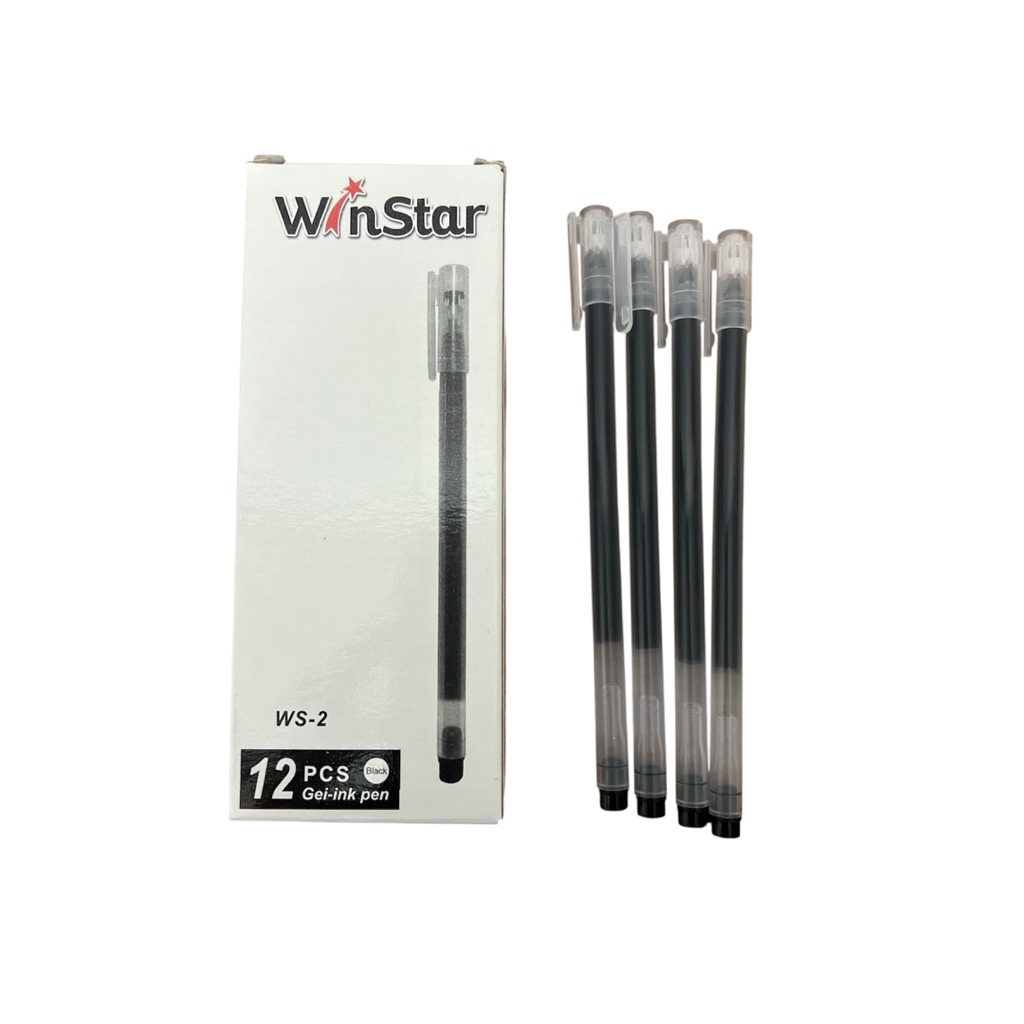 

Pulpen tinta gel WINSTAR /PELNA/PACMAN 1 kotak isi 12 buah