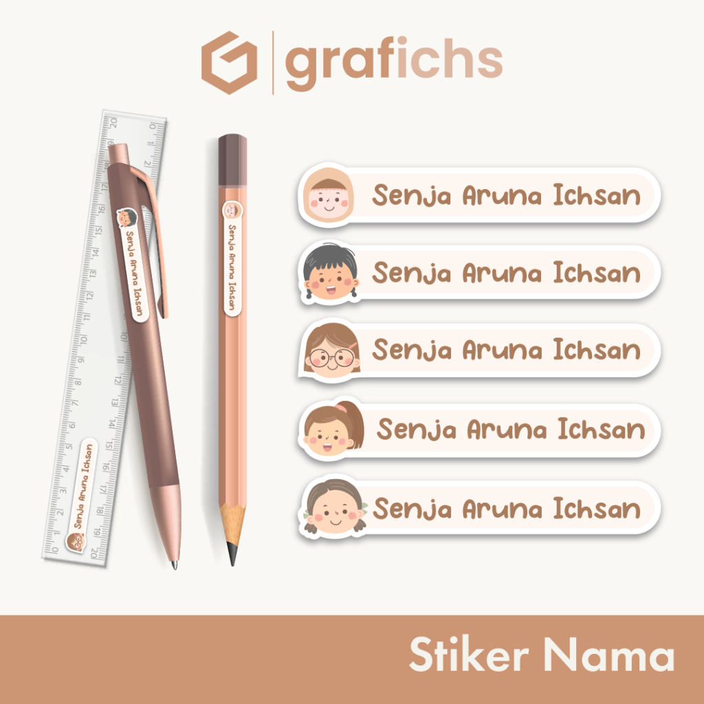 

[90 pcs] Stiker Nama Alat Tulis Sekolah GISS271-280 by Grafichs