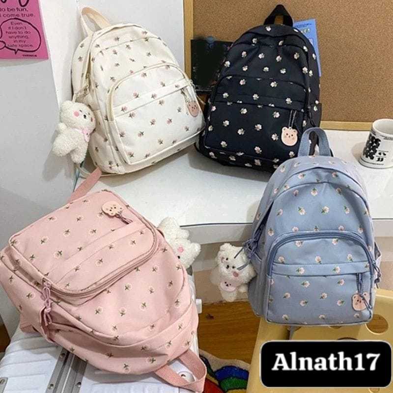 TAS RANSEL MOTIF BUNGA°ransel korean style motif bunga~ransel backpack sekolah wanita