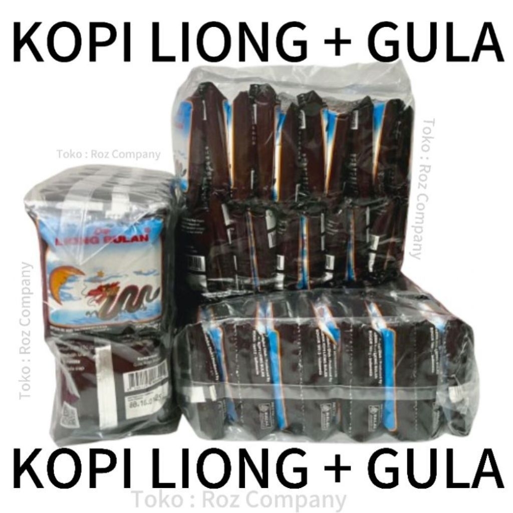 

Kopi Liong Bulan Plus Gula 3pack (isi 60 Pcs)