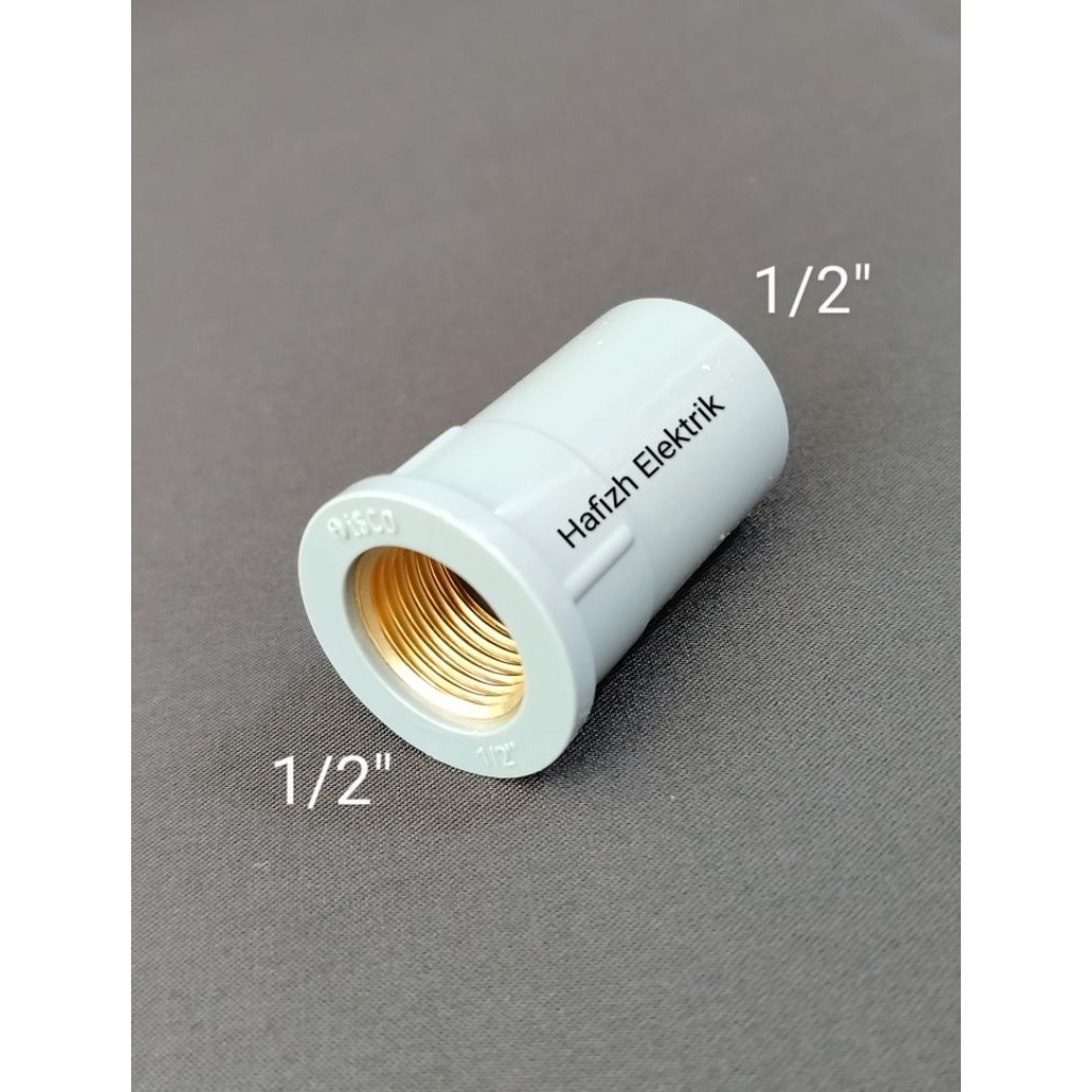 Soket Drat Dalam Kuningan 1/2 Inchi SDD |  Sambungan Pipa Paralon