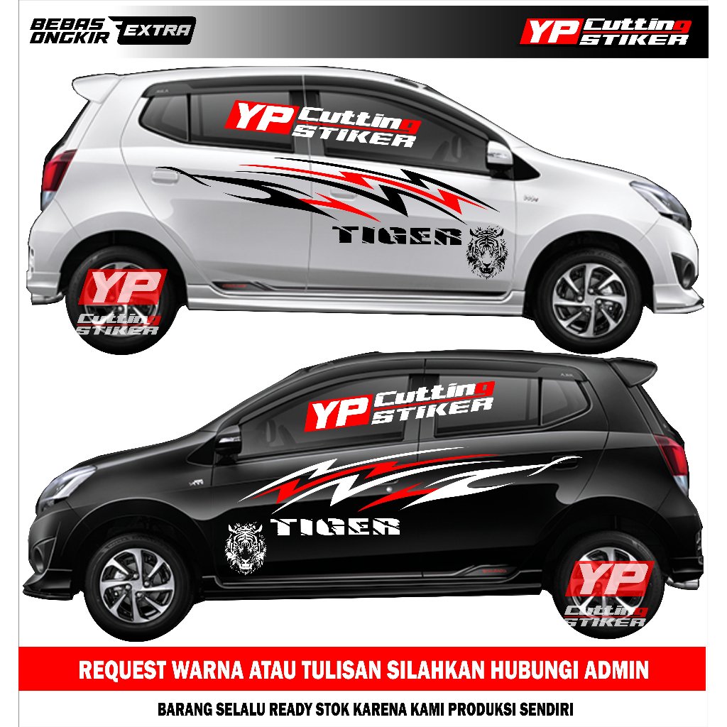Sticker mobil ayla agya tiger sticker list mobil ayla agya terlaris stiker mobil ayla agya keren