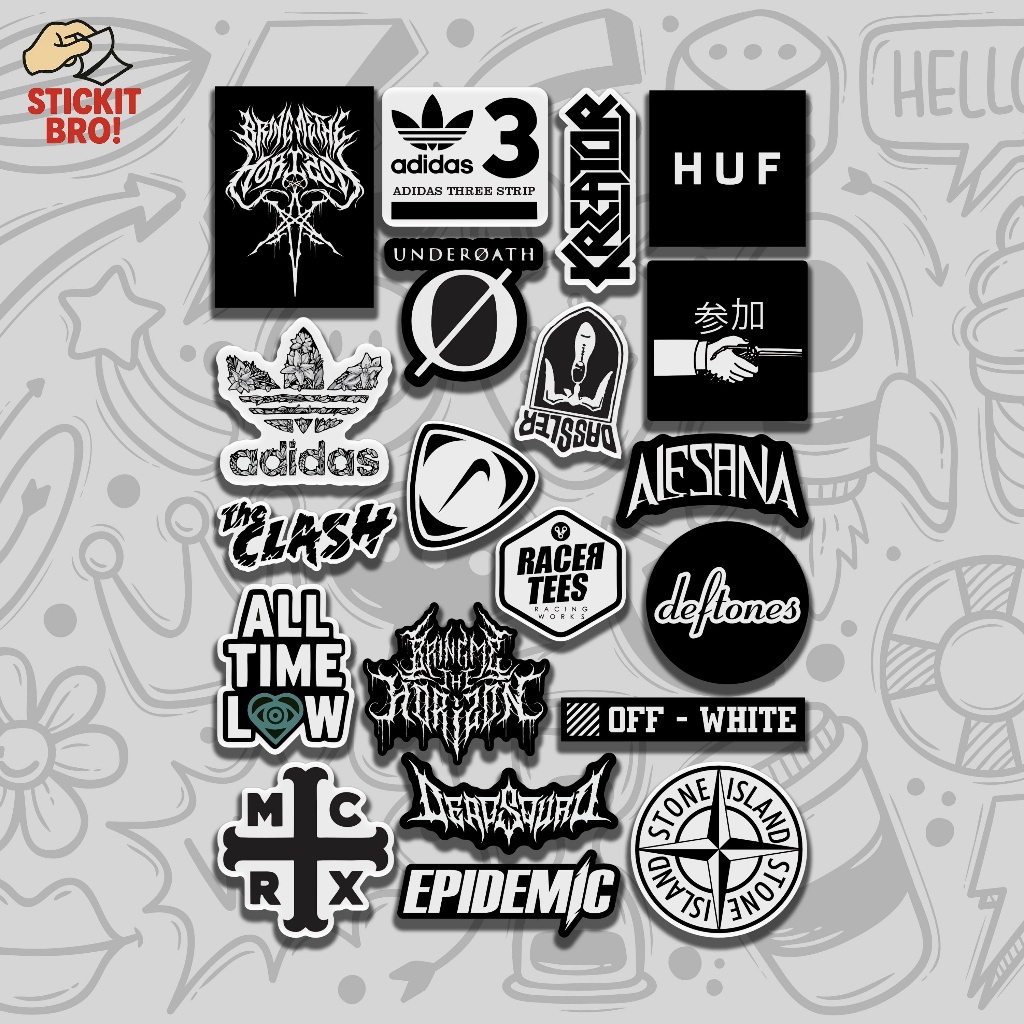 

Sticker Pack HYPE BEAST VOL 10 Aesthetic Vynil Anti Air Potongan KissCut Tumblr Helm Laptop BLACK & WHITE