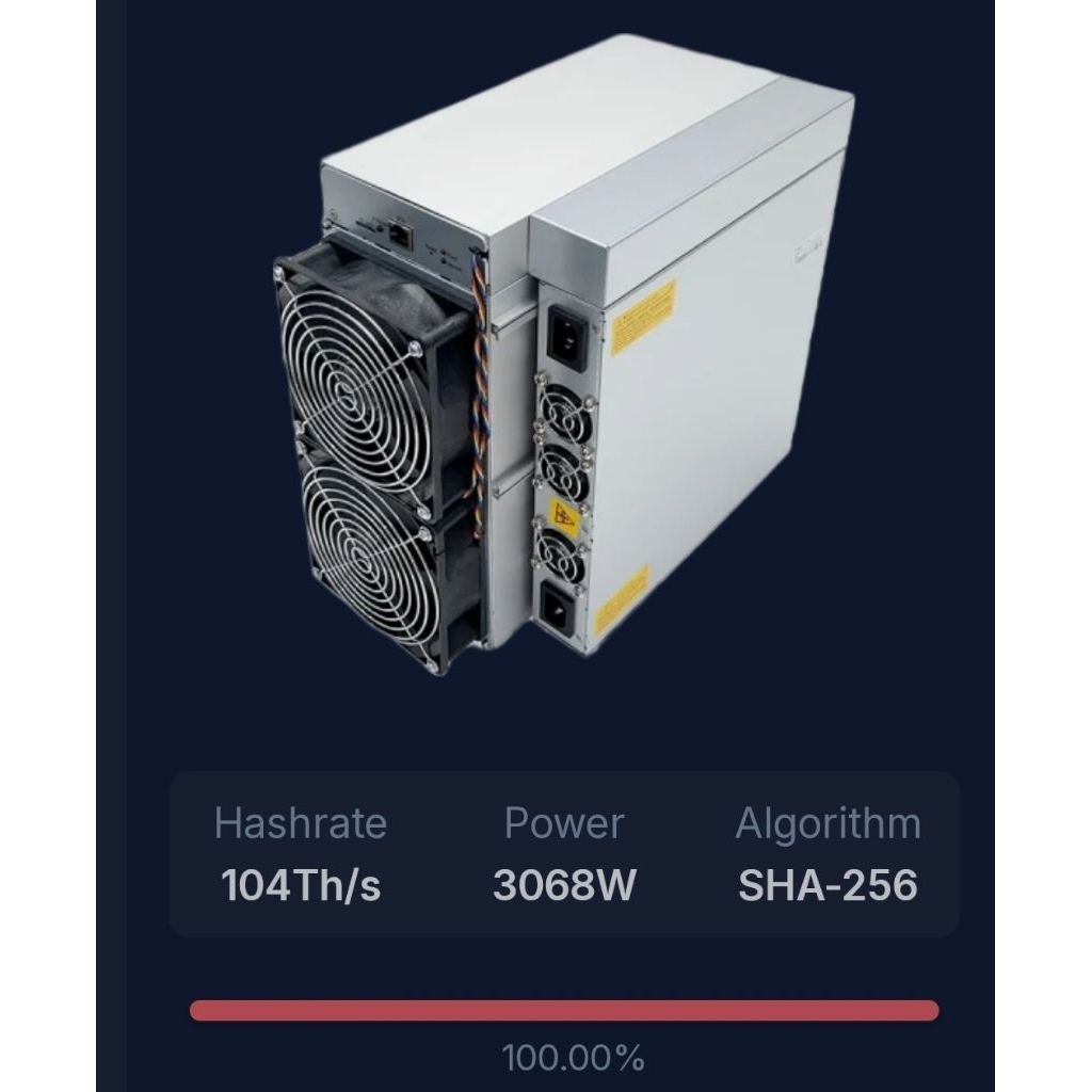 Bitmain Antminer S19j Pro 100Th / Asic Miner Bitcoin / Bitmain Algorithm SHA-256