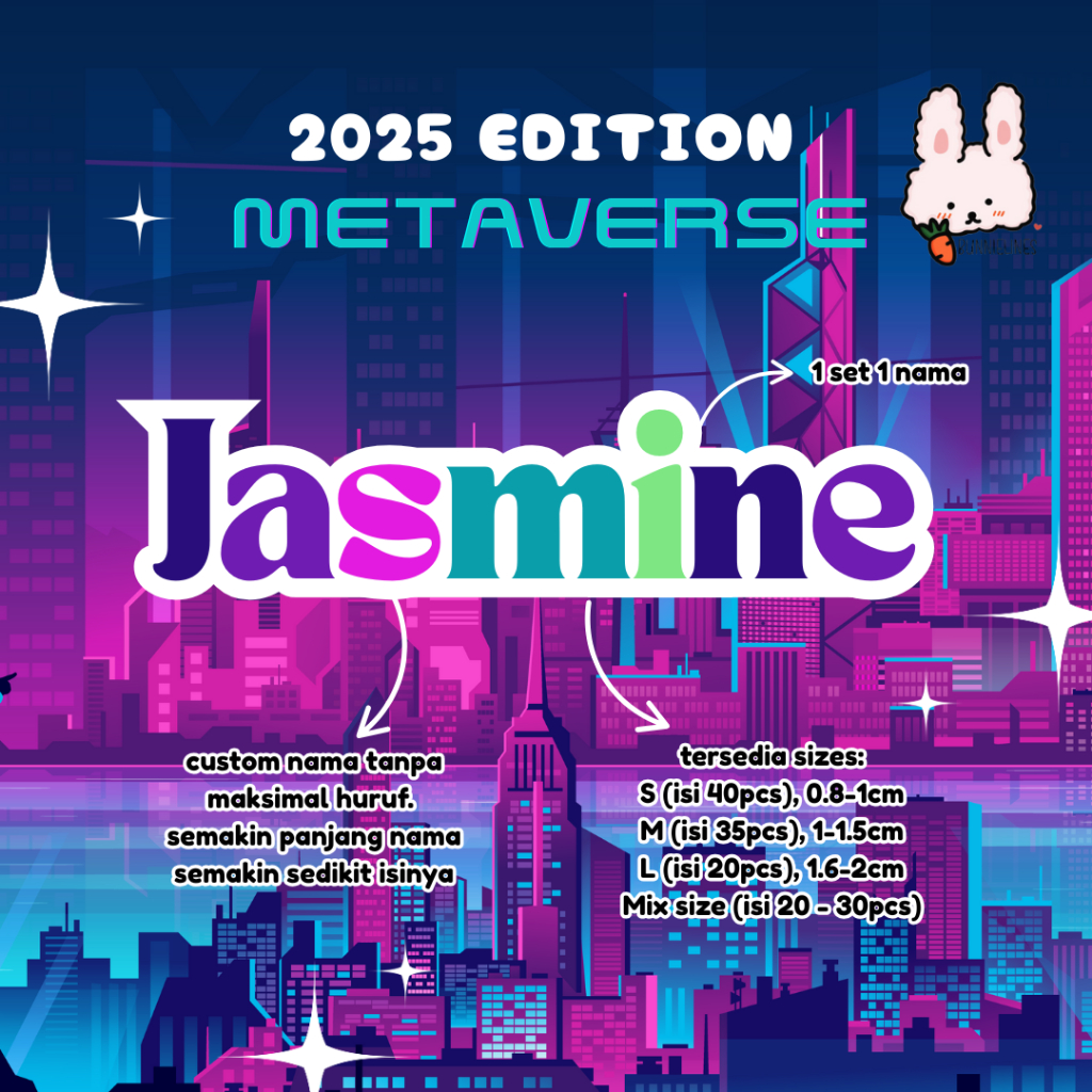 

stiker nama custom / metaverse edition / stiker nama waterproof