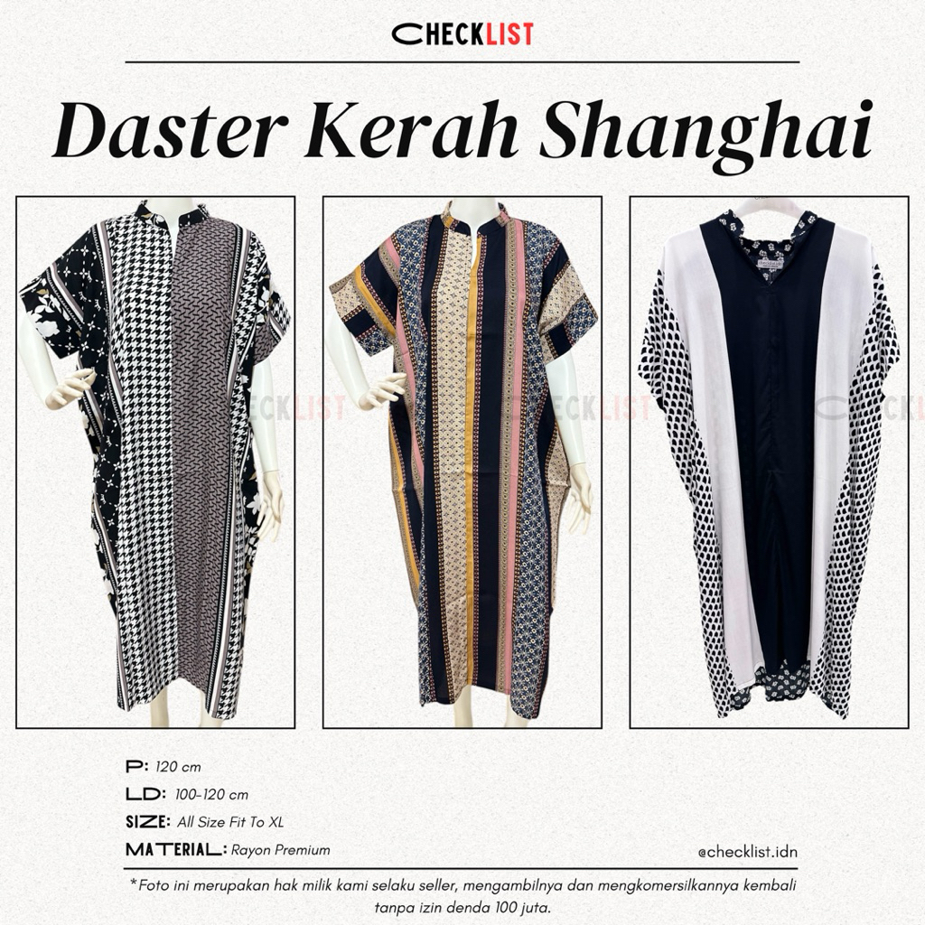 Daster Wanita Motif Modern Kerah Shanghai – Daster Modern Premium, Kekinian, Aesthetic, Motif Unik, 