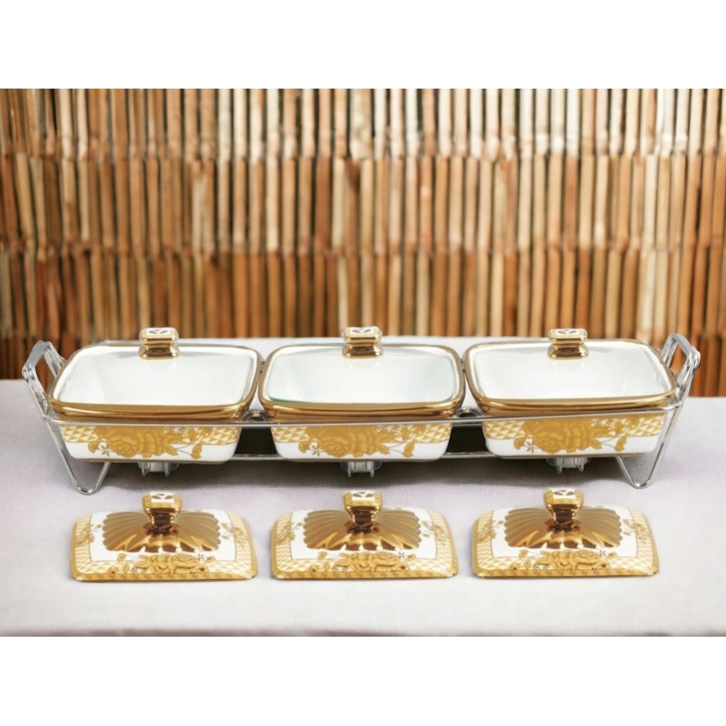 Penghangat Makanan Persegi Clara HR45 GEMINI, Food warmer VICENZA dilengkapi 2 jenis tutup wadah saj