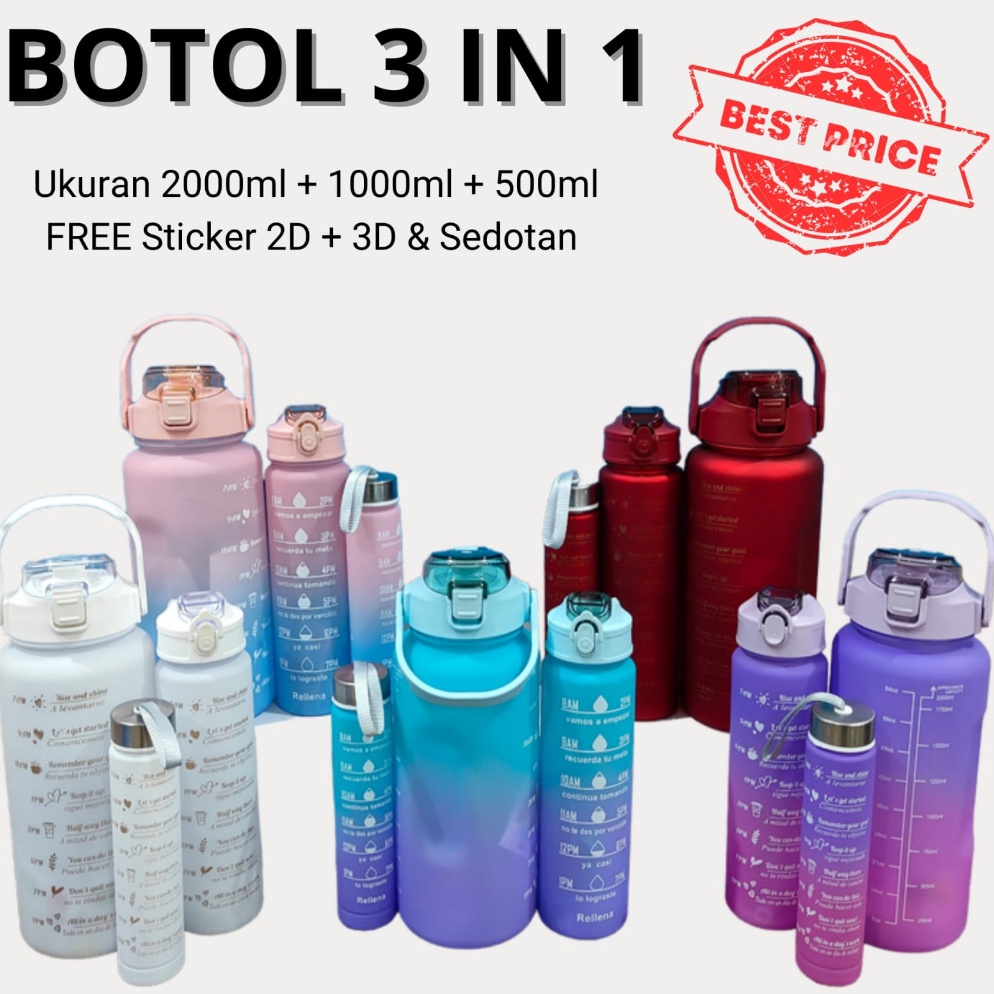 KODE O77C Botol Beranak 2 Liter  1ml  5ml Botol Minum Viral 1 Set
