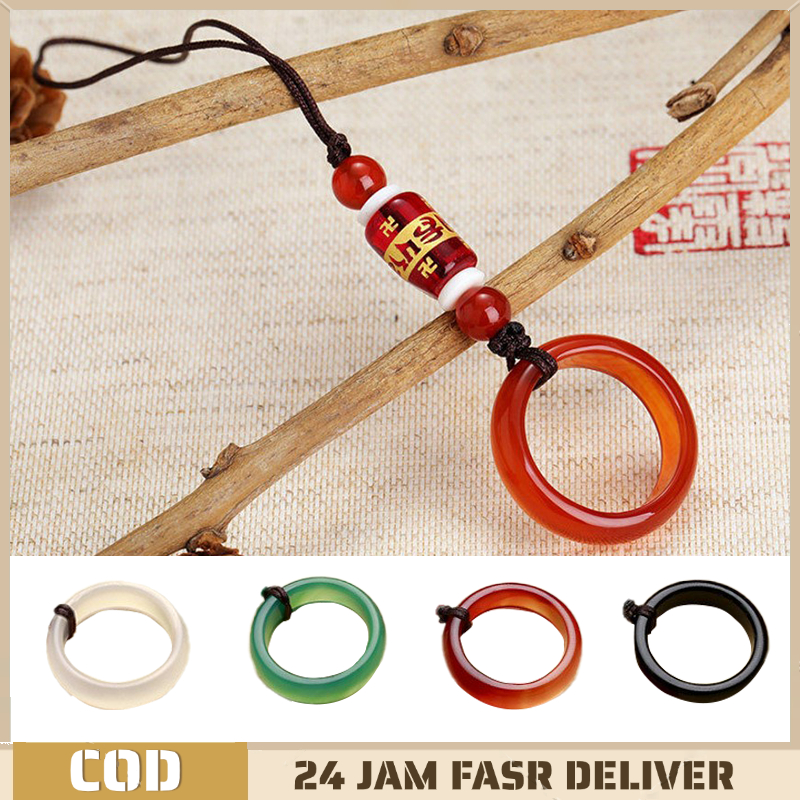 Phone Wrist Strap Hacipupu Phone Strap Natural China Style Gantungan Hp Kunci Tas Simpel Batu Alam C