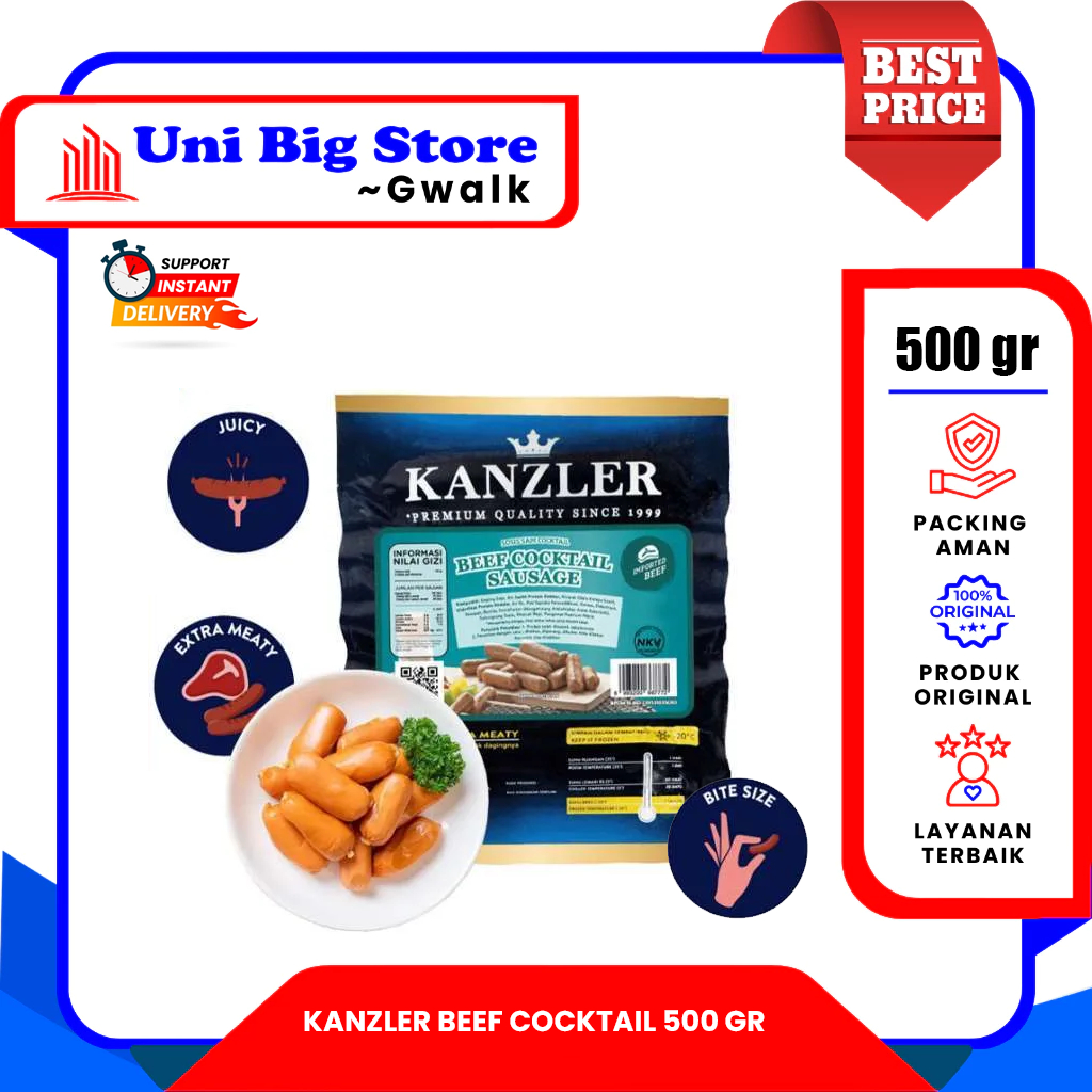 

KANZLER SOSIS SAPI BEEF COCKTAIL SAUSAGES - 500 gr