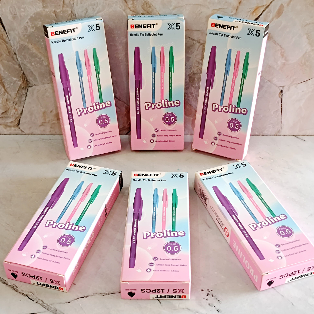 

SELUSIN ( 12 BIJI ) Pulpen Pastel BENEFIT Proline X5 0.5mm