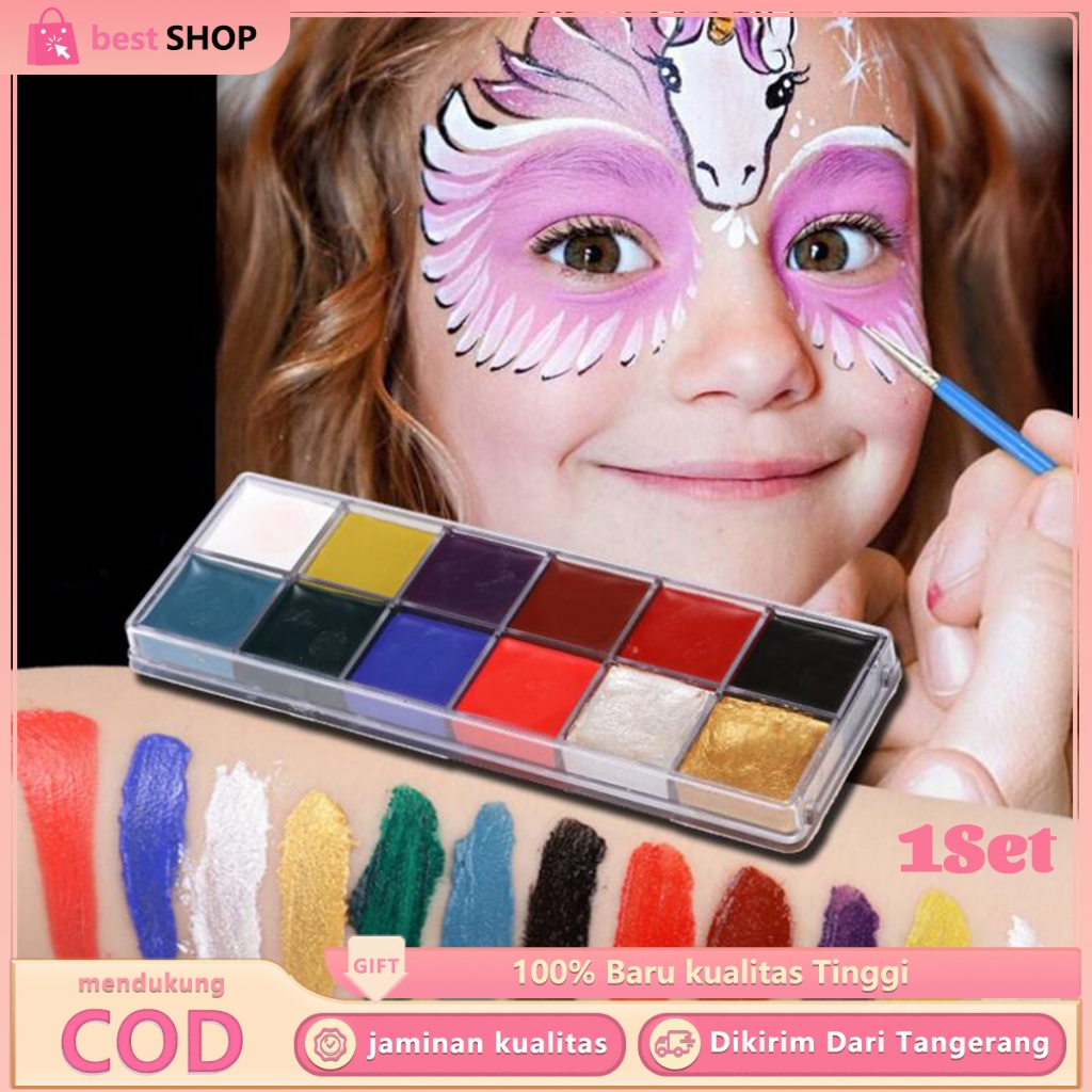 

Painting Wajah 12 Colors Face Paint Cat Wajah Body Painting Lukis Wajah Untuk Pertunjukan Panggung