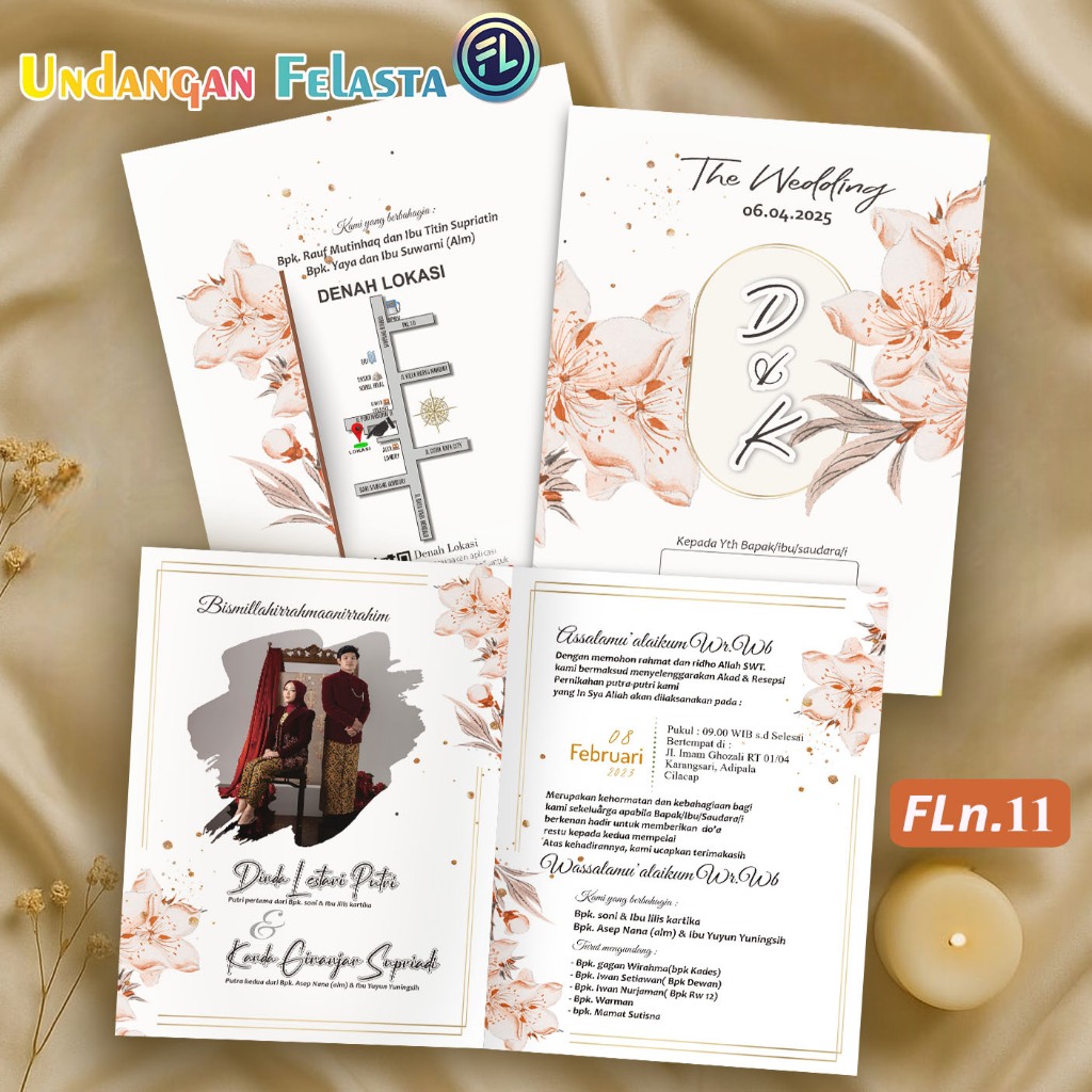 Undangan pernikahan BC TIK 150 GSM (FREE POTO) Murah Elegan Rustic Termurah Di Indonesia