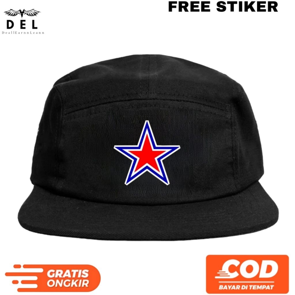 Topi Skena,Topi Snapback 5 Panel Del•store19 Warna Hitam dengan Logo Sablon Unik Dan Simpel,Topi ske