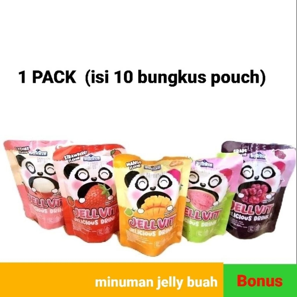 

donald jellvit mini pack 10 bungkus minuman jelli aneka rasa buah
