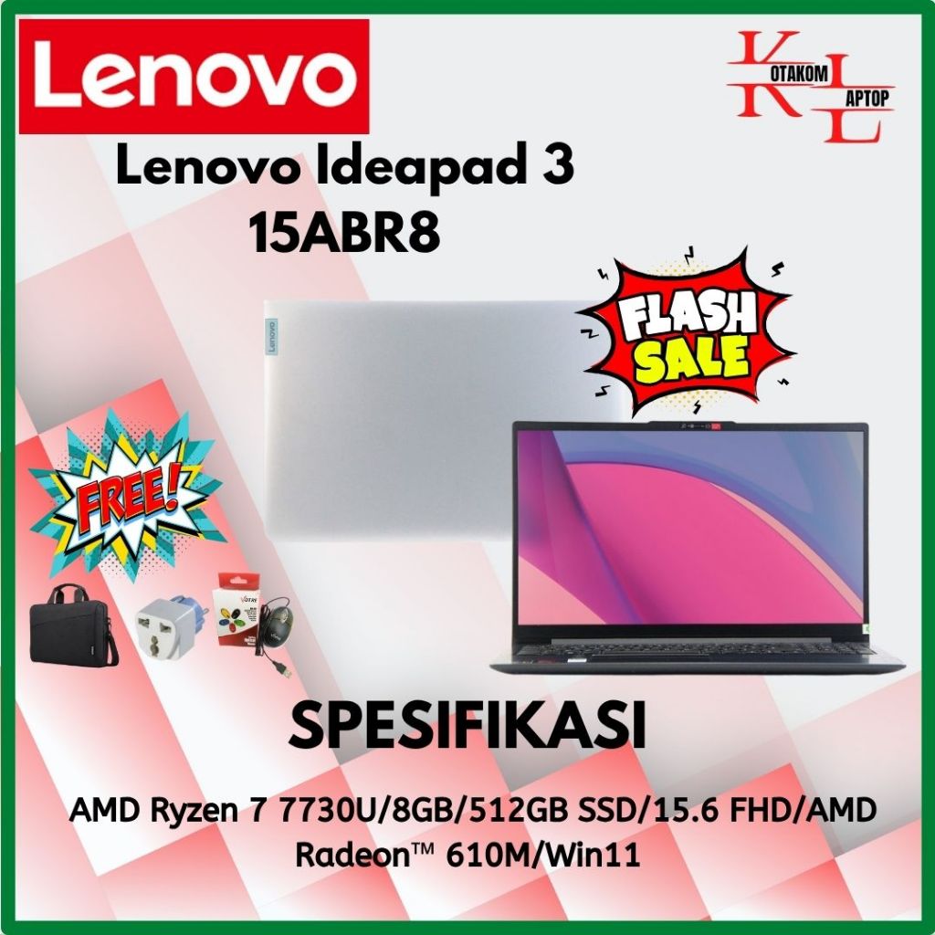 Lenovo Ideapad 3 15ABR8 with Ryzen 7 7000 Series and 8GB RAM and Finger Print