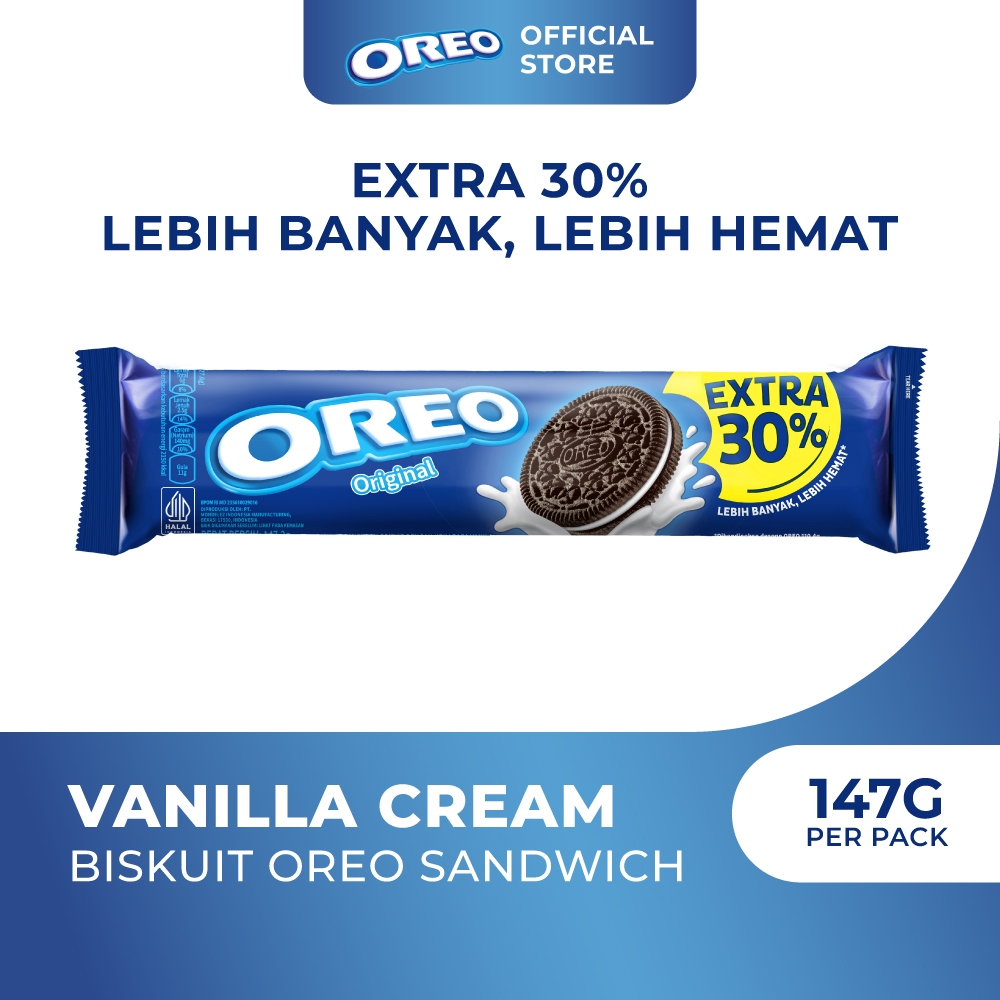 

Oreo Biskuit Sandwich Vanilla Extra 30% - Value Pack - Cookies Camilan Anak dan Keluarga