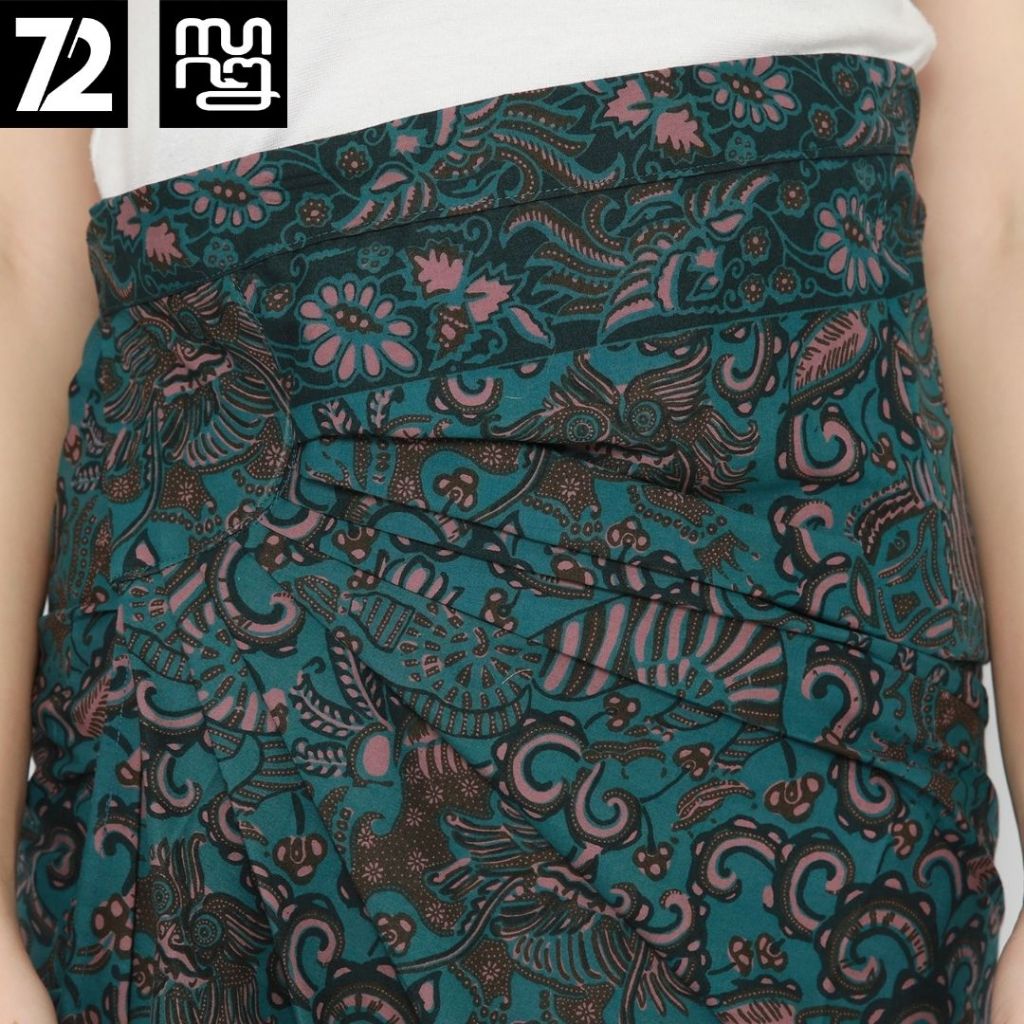 72 Batik - Rok Lilit Batik Kebaya Modern Wanita Motif Balian Biru Dusty Pink 725338