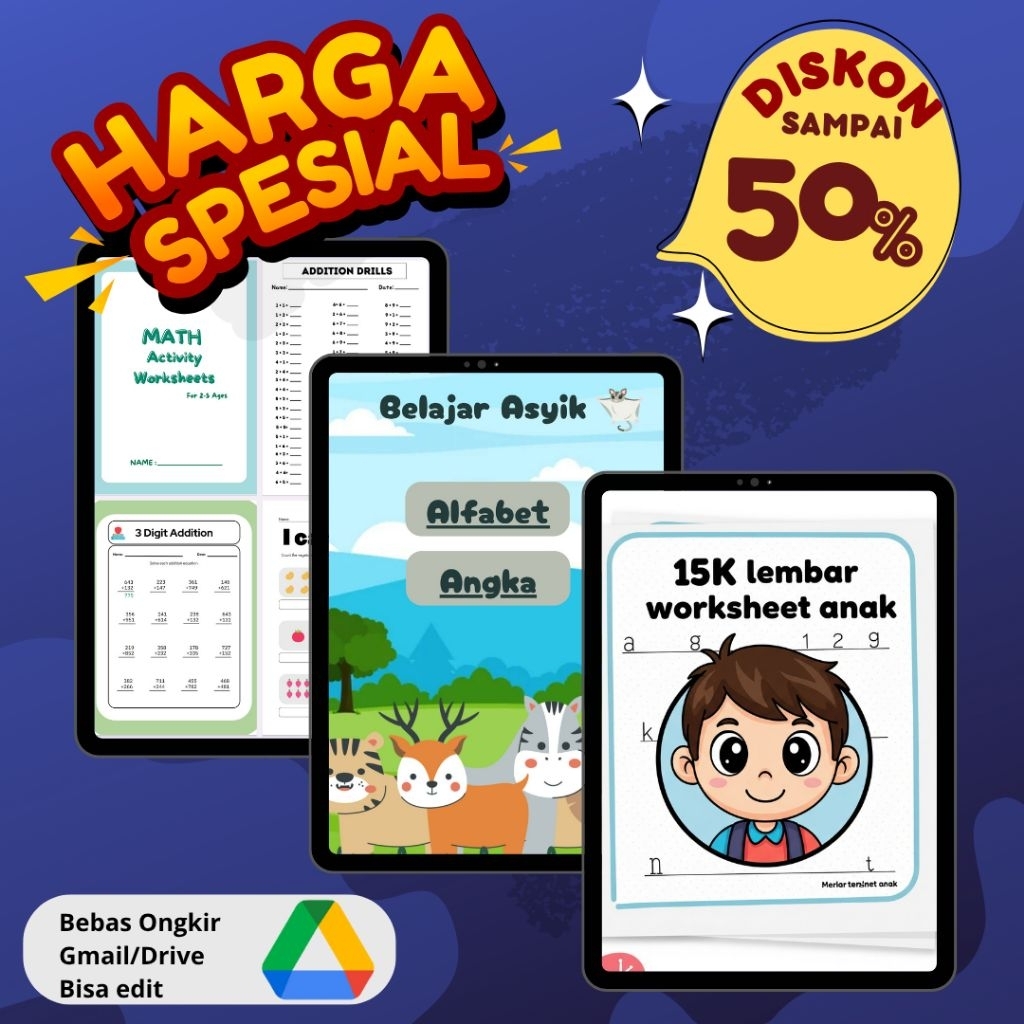 

Worksheet Anak usia 3-12 tahun, kelas PAUD - SD kelas 1 sampai kelas 6. cetak mandiri bisa jadi buku, Flashcard, bahan ajar, untuk orang tua maupun guru.