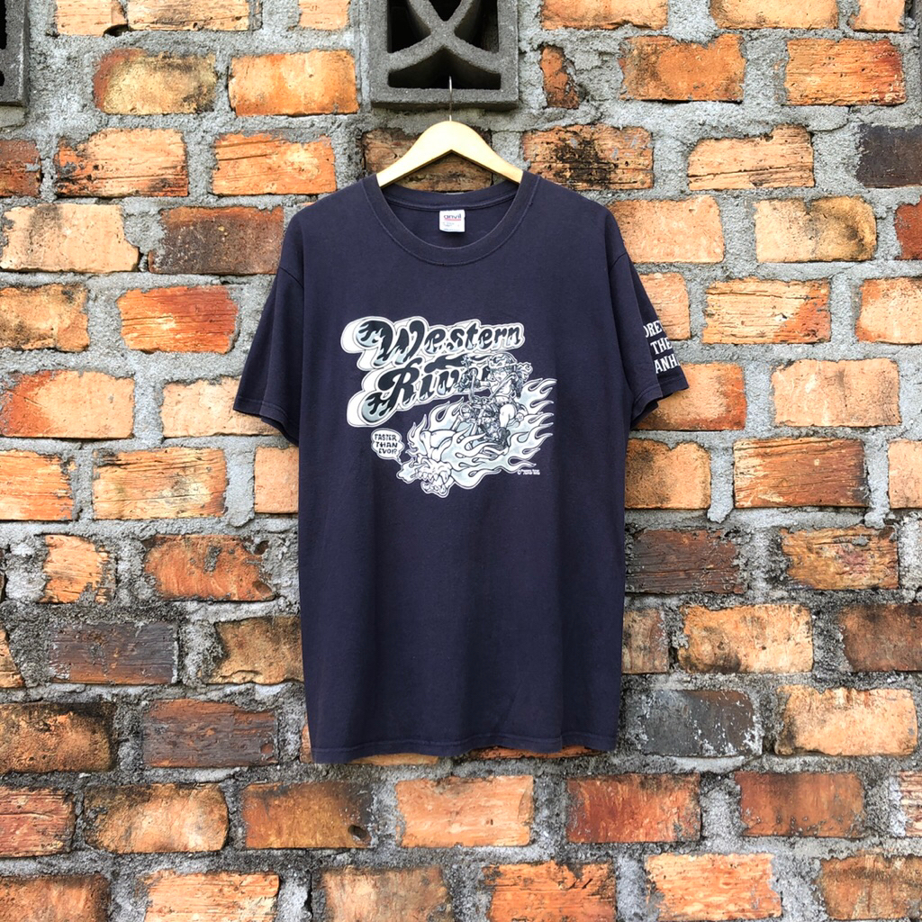 Vintage Tshirt Western River By Anvil