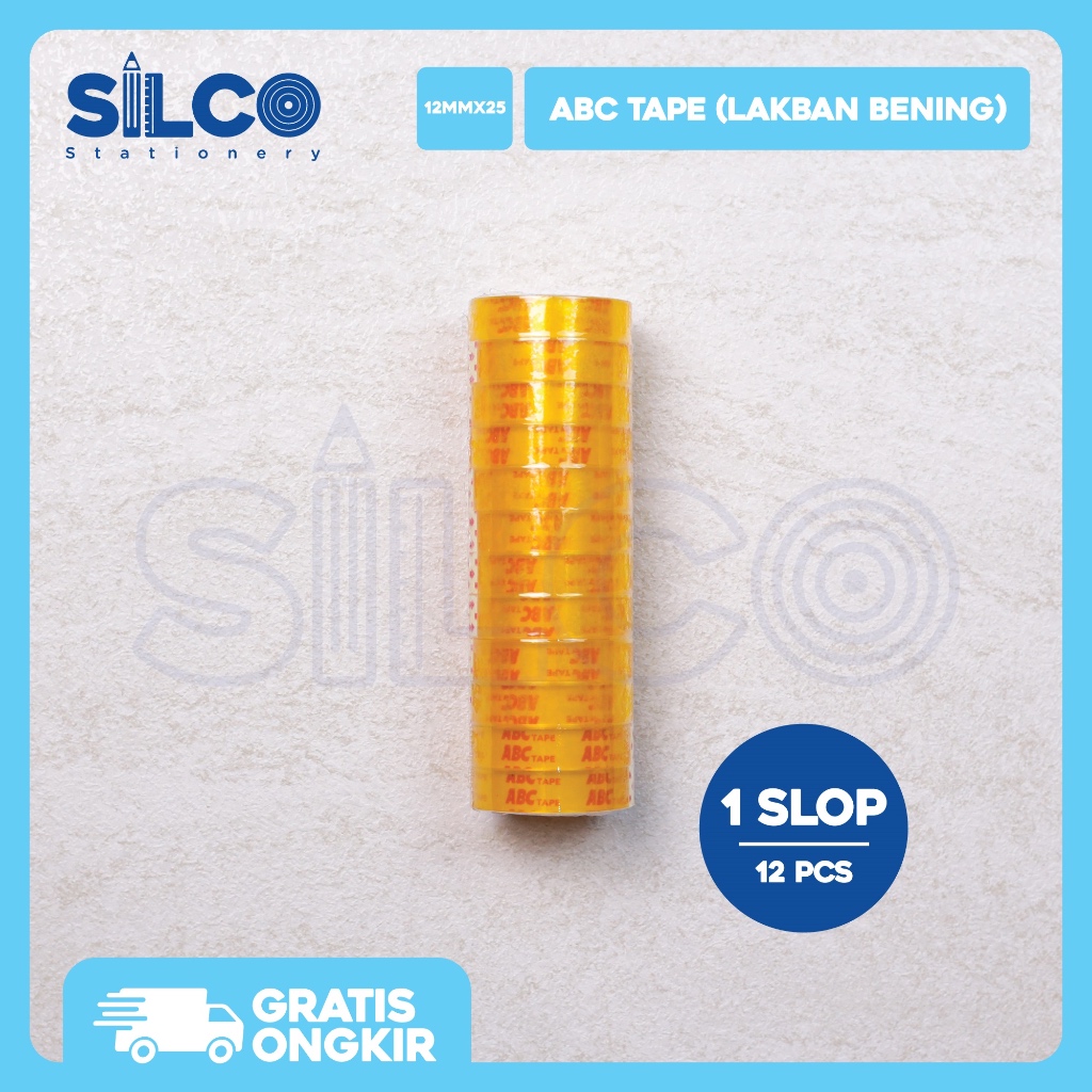 

Isolasi Solatip Bening ABC Kecil 12 mm x 25 yard / Selotip / Lakban Tape [SLOP]