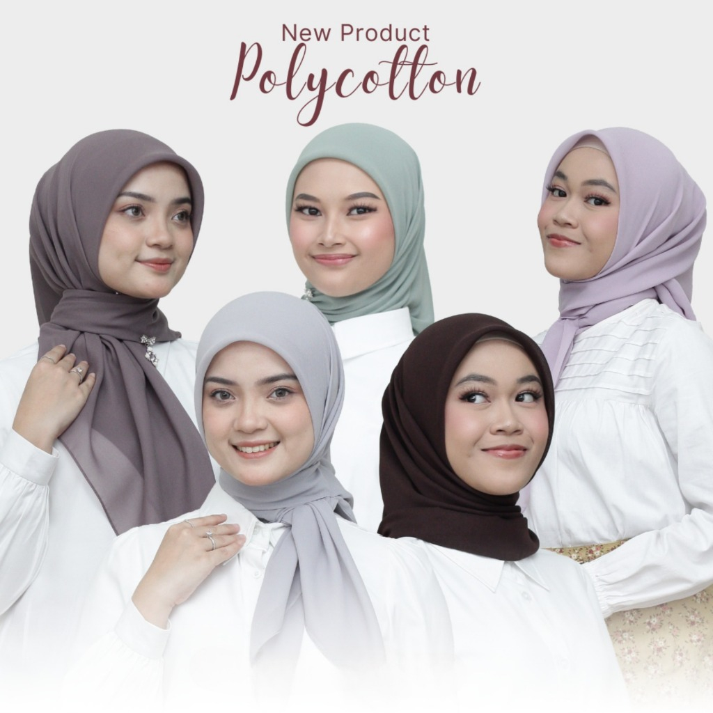 Hijab Segiempat Plain Polycotton Premium 110x110 Seri B By ZLY STORE