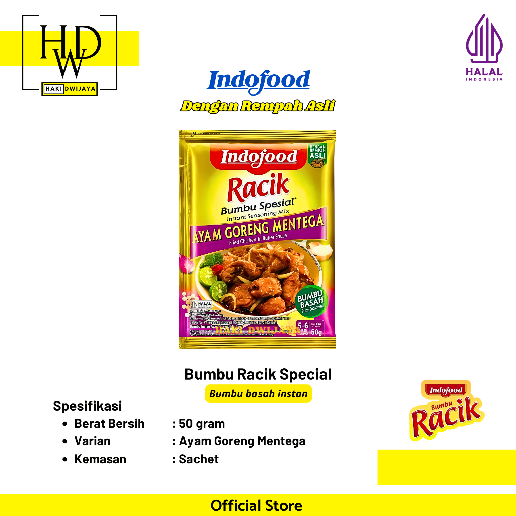 

[50gr] Indofood Racik Bumbu Spesial Ayam Goreng Mentega
