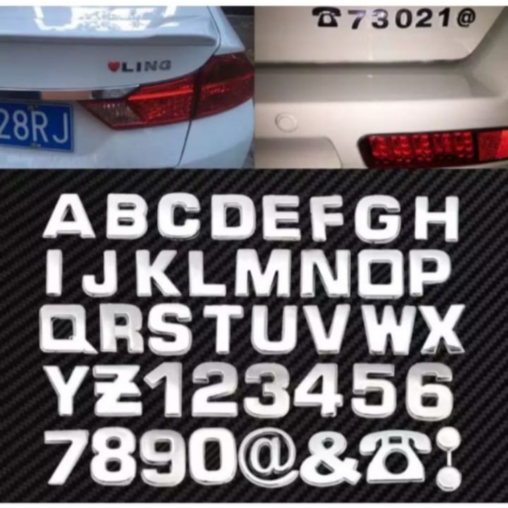 emblem huruf mobil dan angka