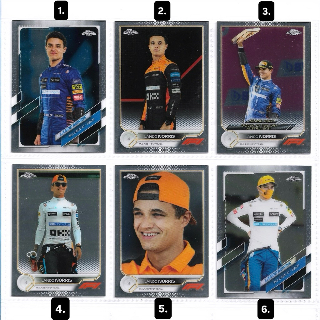 Kartu f1 Topps Chrome - Lando Norris (Mclaren F1 Team)