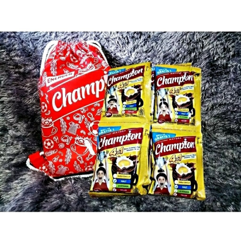

Susu champion 1 renceng 10scht + tas exclusive totebag