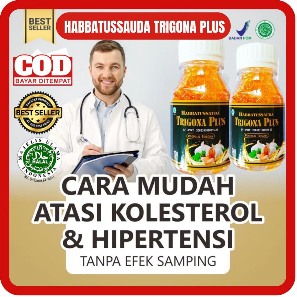 HABBATUSSAUDA TRIGONA PLUS ISI 200 KAPSUL - HABBASYI TRIGONA PLUS 200 KAPSUL - HABBASY GARLIC OIL EX