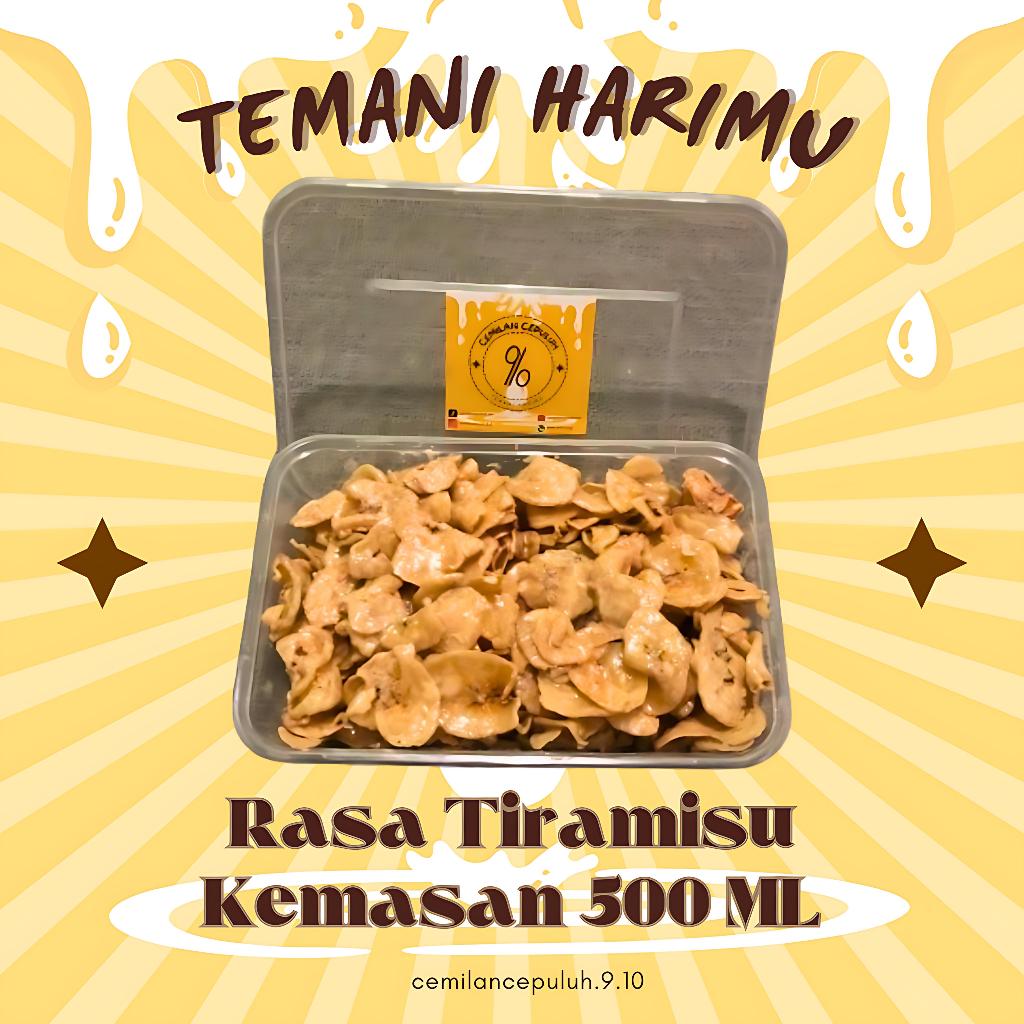 

KERIPIK PISANG TIRAMISU LUMER VIRAL THINWALL 500 ML / BANANA CHIPS MELTED / CEMILANCEPULUH.9.10
