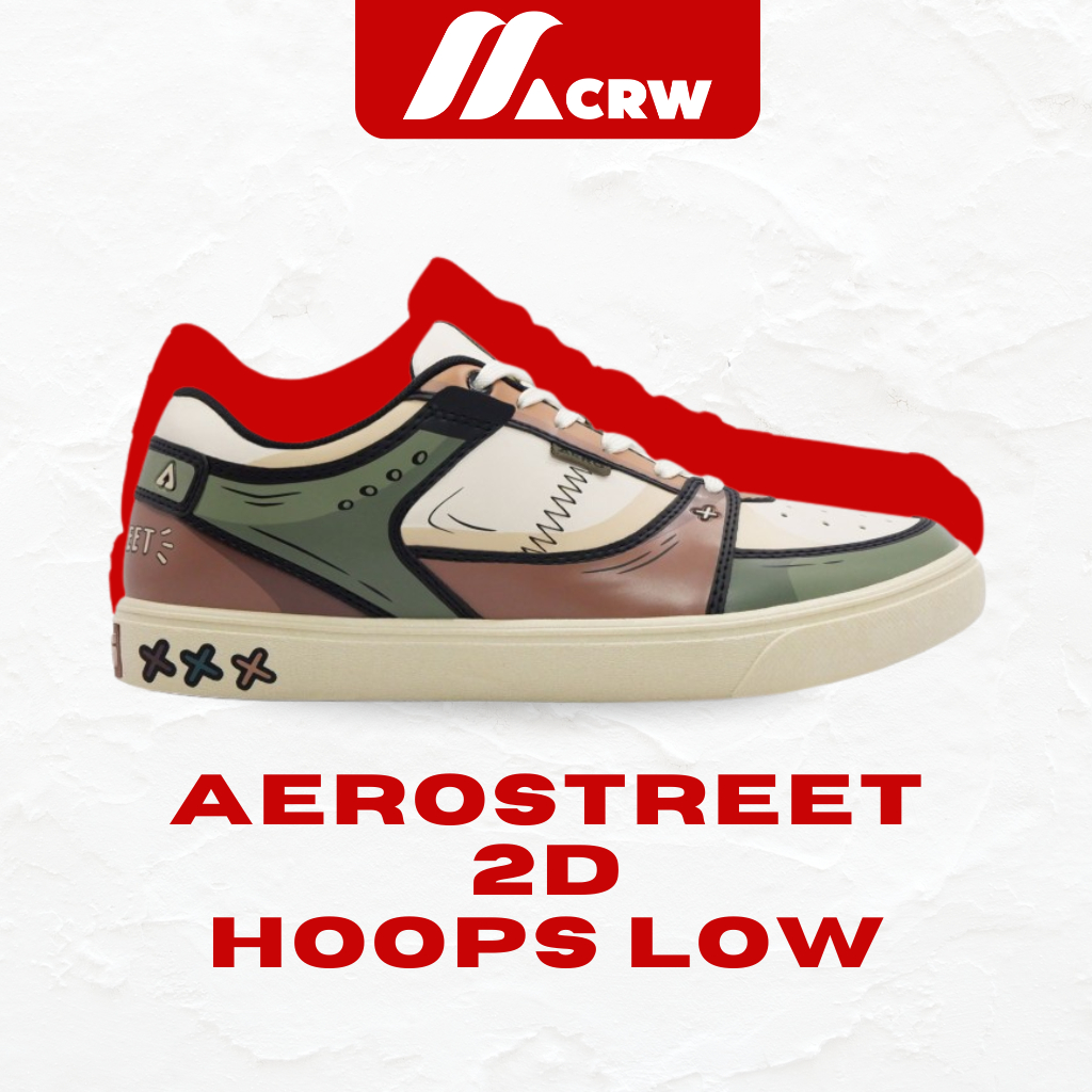 Sepatu Aerostreet 2D Forest Series Krem Coklat Hoops Low Limited Edition BNIB