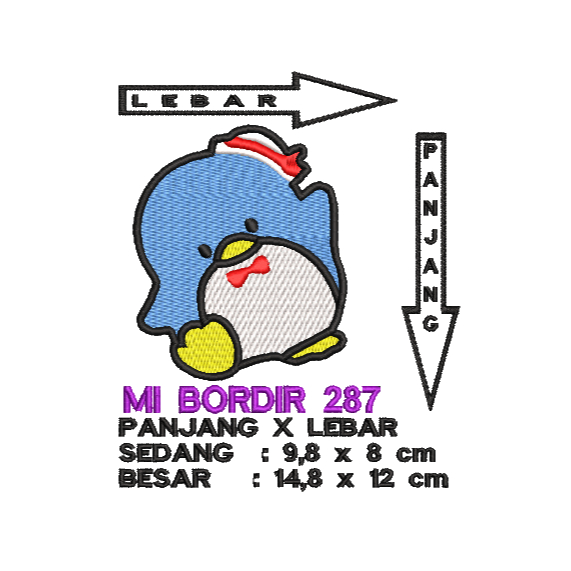 Patch / Emblem Bordir tuxedo sam